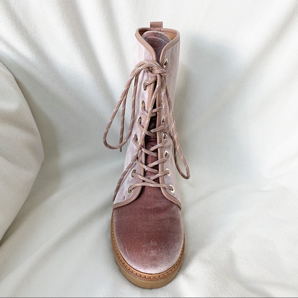 Stuart Weitzman Metermaid Velvet Combat Boots Size 7.5/8 Worn Once! - Picture 11 of 15